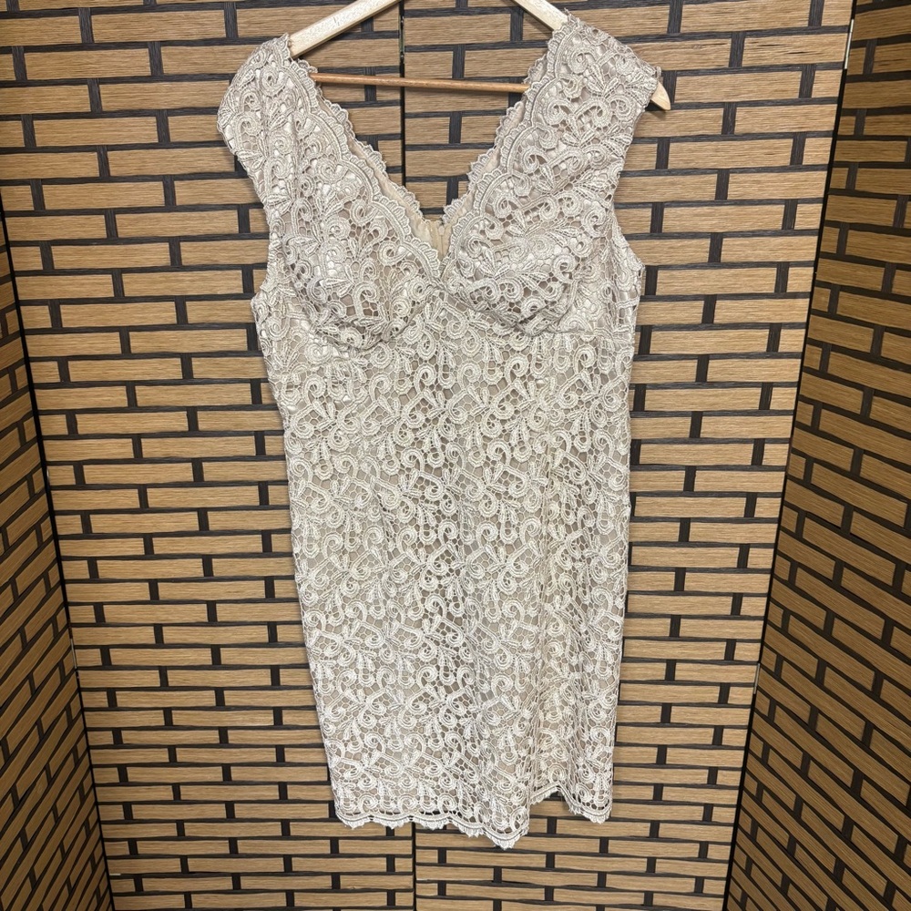 Marina Tan Lace Dress Size 14